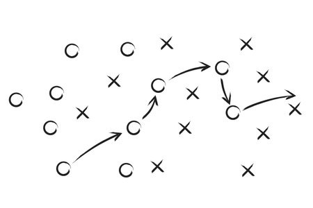 Strategy, tactic soccer football instruction backgroundのイラスト素材