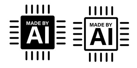 Made by AI processor icon set