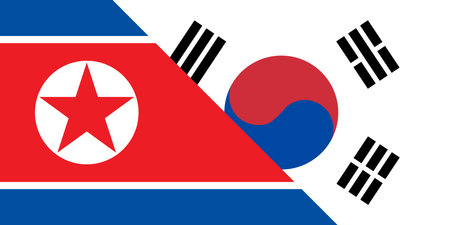 North and South Korea flags backgroundのイラスト素材