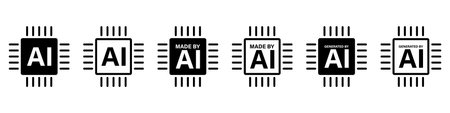 Made by AI processor icon setのイラスト素材
