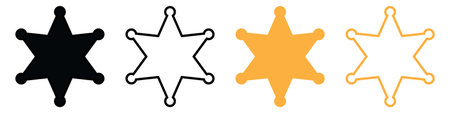 Sheriff star icon set basic simple designのイラスト素材