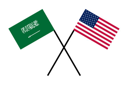 Flags friend country Saudi Arabia and USAのイラスト素材