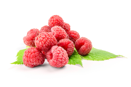 Sweet raspberry isolated on white background cutout.の写真素材