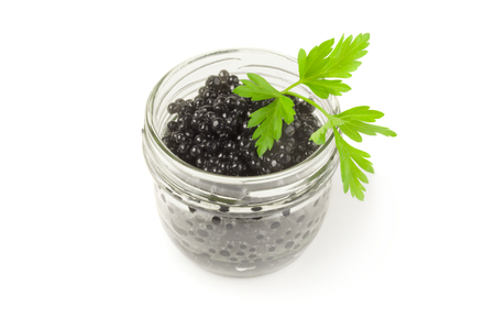 Sturgeon caviar on a white background clipping pathの写真素材