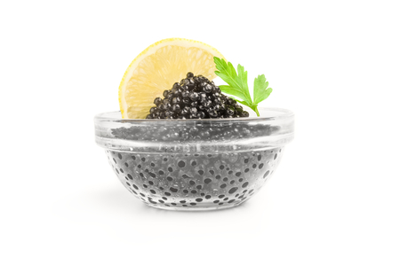 Black caviar isolated on a white background cutoutの写真素材