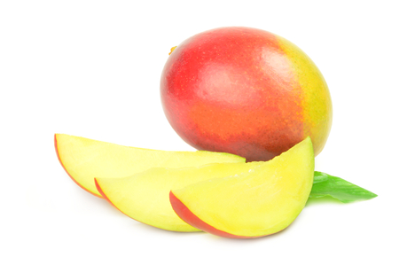 Red mango on a white background. Clipping pathの写真素材