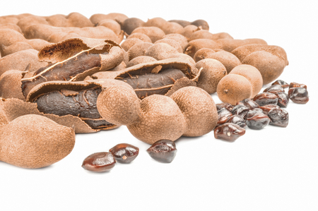 Tamarinde on a white background. Clipping pathの写真素材