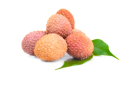 Lychee isolated on a white background cutoutの写真素材