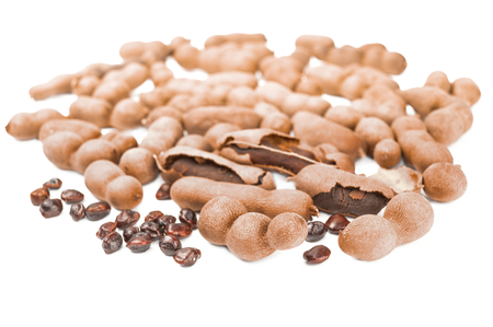 Tamarind on a white background. Clipping pathの写真素材