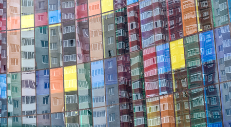Colorful Windows and Reflectionの写真素材