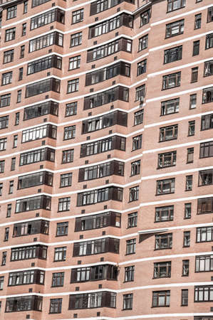 New high-rise brick building close upの写真素材