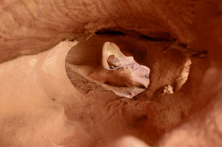 Cave in the red rocksの写真素材