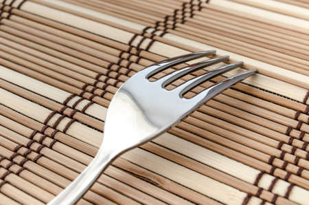Silver fork on a napkin