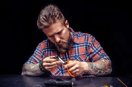 Leather master manufactures new product made of leather