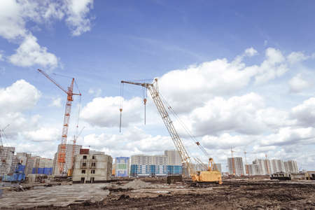 Industrial landscape and column crane