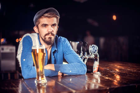 Barman formulates a cocktail in the porterhouseの写真素材