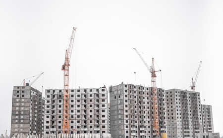 Unfinished dwelling houses building view