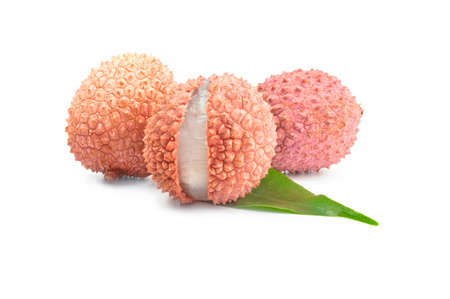 Litchi isolated on a white backgroundの写真素材