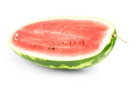 Half of watermelon isolated on white backgroundの写真素材