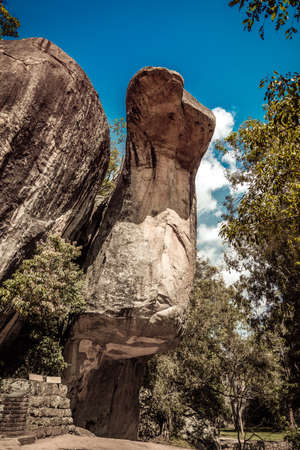 Rock that look like a cobra on Sigiriya parkの写真素材