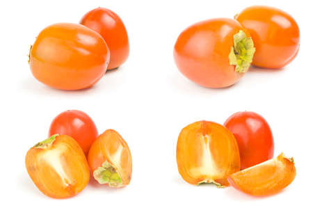Set of persimmon on whiteの写真素材
