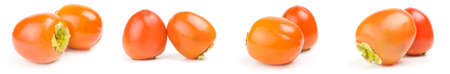 Collection of kaki isolated on a white cutoutの写真素材