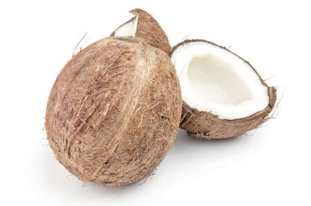 Coconut isolated on whiteの写真素材