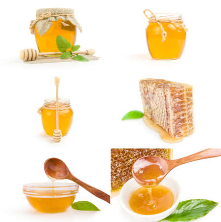 Set of Sweet honey isolated on a white background cutoutの写真素材
