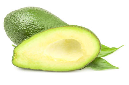 Fresh avocados isolated on a white background cutoutの写真素材