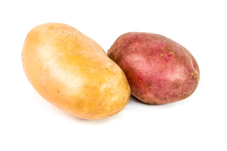 Two red and white potatoesの写真素材