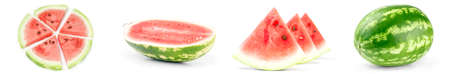 Collection of Watermelon isolated on a white backgroundの写真素材
