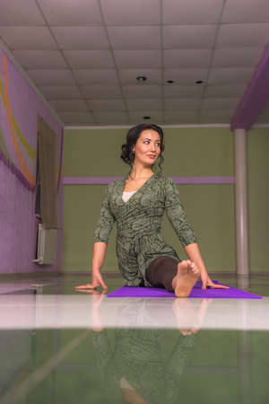 Yogi doing yoga exercisesの写真素材