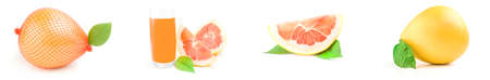 Set of pompelmoes on whiteの写真素材
