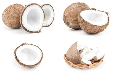 Group of coconut isolated on whiteの写真素材