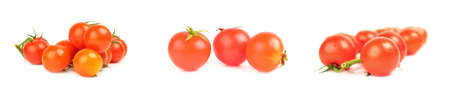 Collection of tomatoes cherry isolated on a white background cutoutの写真素材