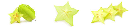 Set of carambola on a white backgroundの写真素材