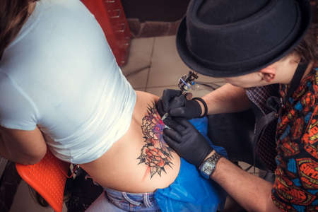 Skin master designs a tattoo tattoo parlourの写真素材