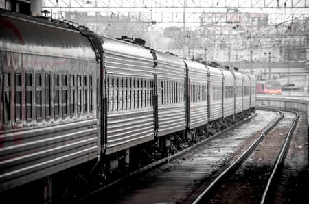 Train in black and whiteの写真素材
