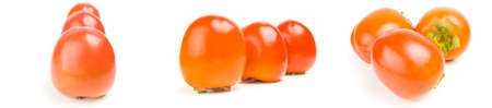 Group of persimmon isolated on a white backgroundの写真素材