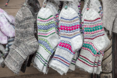 Knitted woolen socksの写真素材
