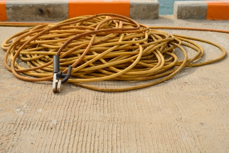 welding electrode holder and welding cableの写真素材