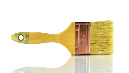 brush and reflection isolated on white backgroundの写真素材