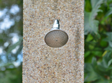 shower in the park open airの写真素材