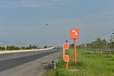 sos telephone emergency call on highwayの写真素材