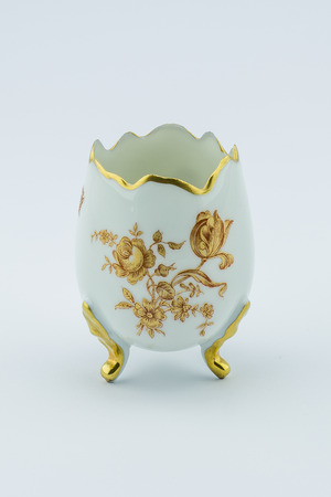 Vintage porcelain egg shaped vaseの写真素材