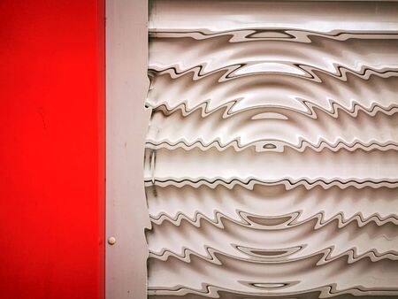 vivid red and white radial ripple abstract patterns