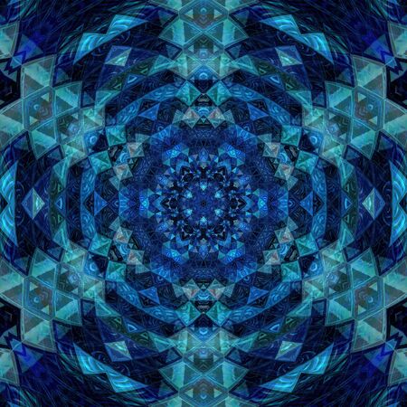 kaleidoscope pattern in shades of blue