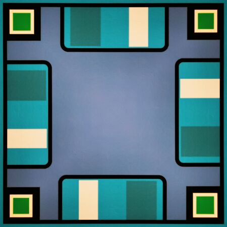 square symmetric GREEN GREY AND BRÄ°GHT BLUE geometric patterns and design
