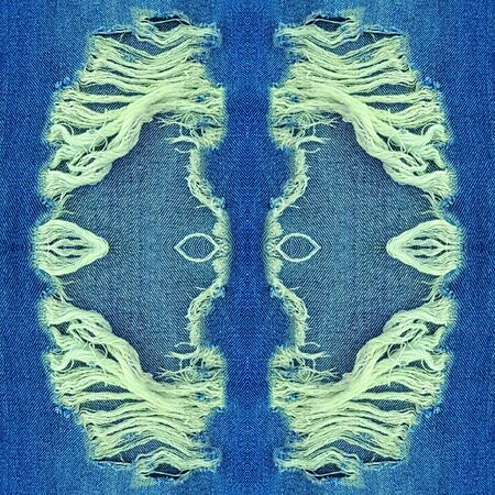 modern denim material blue jeans ripped and cut patterns