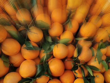 abstract patterns and design from many organic orange at farmerâs marketの写真素材